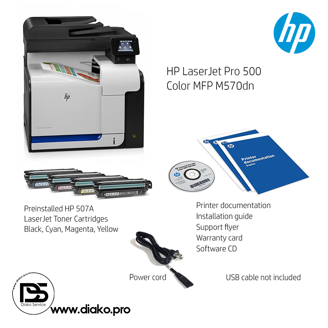 l Diako.pro پرینتر لیزری چهار کاره رنگی اچ پی HP LaserJet Pro 500 color MFP  M570dw